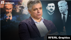 Колаж. У центрі – колишній міністр закордонних справ(2019–2020 рр.) та посол України у Великій Британії (2020–2023 рр.) Вадим Пристайко