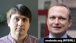 Журналісты «Нашай Нівы» Ягор Марціновіч (зьлева) і Андрэй Скурко