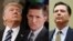 Președintele Donald Trump, fostul consilier pe probleme de securitate națională al Casei Albe, Michael Flynn și fostul director FBI, James Comey
