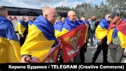 Вызваленыя з палону ўкраінскія вайскоўцы