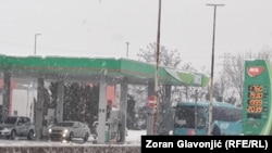 MOL benzinska stanica, Beograd, Srbija, 8. januar 2026. 