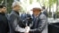 Iran - Iranian President Massoud Pezeshkian greets Armenian Prime Minister Nikol Pashinian in Tehran, July 3, 2026.