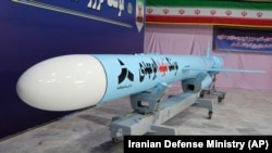 IRAN -- The "Martyr Hajj Qassem" missile is seen at an undisclosed location in Iran, August 20, 2020