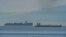 One of the Iranian vessels (right) is seen in international waters crossing the Gibraltar stretch on May 20.