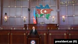 Azerbaijan -- President Ilham Aliyev addresses the first session of the new parliament, September 23, 2024.