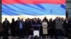 Armenia -- Prime Minister Nikol Pashinian and his political allies hold a rally in Yerevan, March 1, 2021.