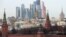 Russia -- A view of the Kremlin and the Moscow International Business Center, also known as Moskva City, with some under-construction skyscrapers in Moscow, December 3, 2014 