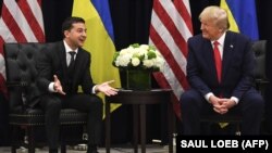 Президент України Володимир Зеленський і президент США Дональд Трамп. Нью-Йорк, 25 вересня 2019 року