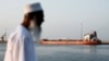 The Callisto oil tanker sits anchored in Port Sultan Qaboos, in Muscat, Oman, on March 12. 