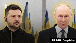 ولادیمیر پوتین رئیس جمهور روسیه، ولودیمیر زلنسکی رئیس‌جمهور اوکراین(آرشیف) 