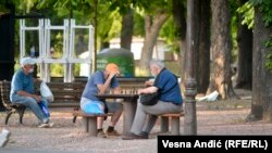 Građani igraju šaha na Kalemegdanu, Beograd 21. juli 2021.