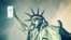 Statue of Liberty with telegram in hand