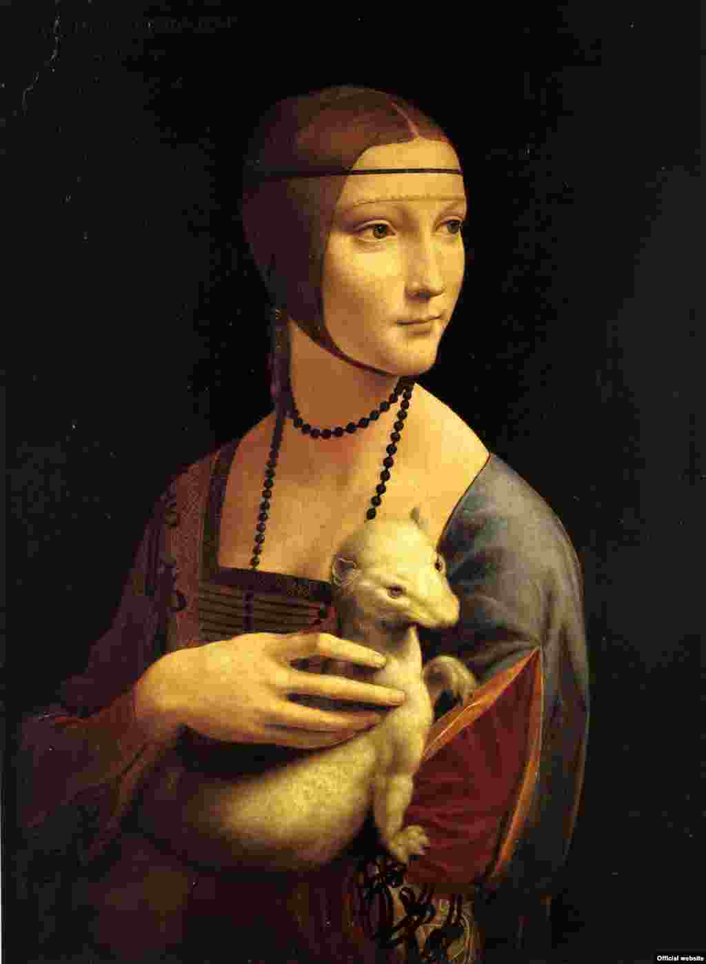Leonardo da Vinci Doamna cu o hermina (portret al Ceciliei Gallerani), 1489/90 Kraków, owned by Princes Czartoryski Foundation, at the National Museum © bpk / Scala (photo: Bode Musem press service courtesy) 