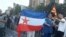 Zastava SFRJ na protestu u Skoplju 2016. godine