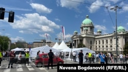 Beograd 1. maj, skup ispred Skupštine Srbije