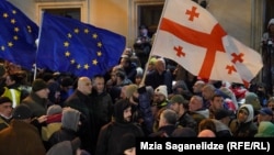 Georgia - protest at the parliament due to the government's anti-European statement. rigged elections