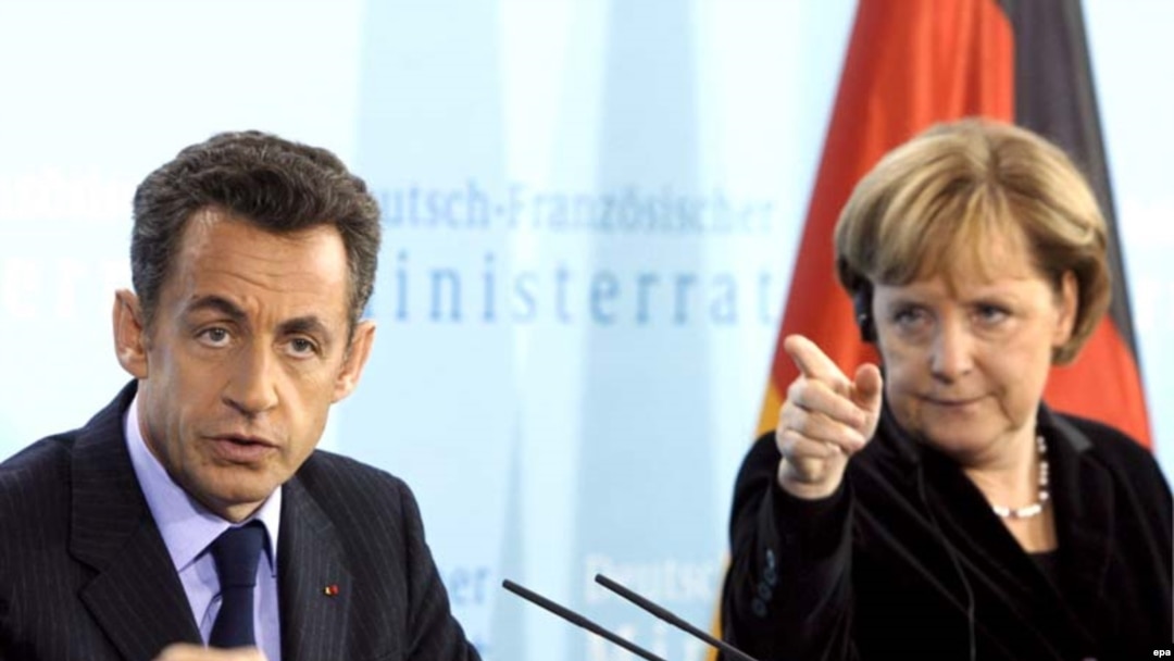 French President Nicolas Sarkozy (left) and German Chancellor Angela Merkel both worked to stop the conflict.