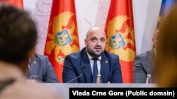 Ministar pravde Bojan Božović na konferenciji za novinare 29. avgusta 2024., poslije izručenja Čamgoza