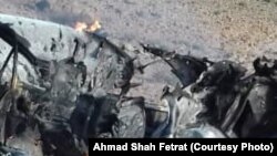 په فراه کې د طالبانو د یو په نښه کړای شوي موټر انځور