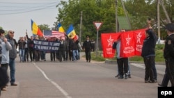 Manifestații pro și anti NATO în apropiere de Sculeni, 2 mai 2016