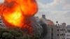 13 mai 2021 -- Clădirea Al-Walid din orașul Gaza a fost distrusă de un atac israelian.