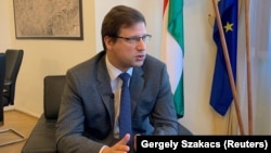 Gergely Gulyas, Hungarian Prime Minister Viktor Orban's chief of staff, speaks during an interview in his office in Budapest on September 16, 2019.