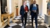 Britain's Prime Minister Keir Starmer (left) and Foreign Secretary David Lammy at the British ambassador's residence in Washington before a meeting with U.S. President Joe Biden on September 13.