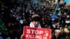 A February protest in Lahore. Tensions in Indian-controlled Kashmir have been running particularly high since August 2019,