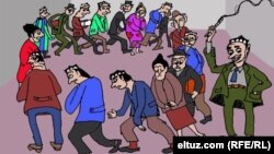 Eltuz.com рассоми чизган карикатура ҳам камситилаëтган ўқитувчиларни акс эттиради.