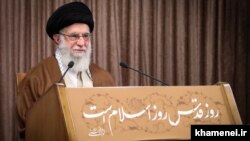 Ayatollah Ali Khamenei’s speech came on what Iranian authorities calls Quds Day, which is marked every year in solidarity with the Palestinians.