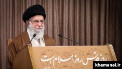 Iran's Supreme Leader Ali Khamenei delivering his Qods day speech. May 22, 2020