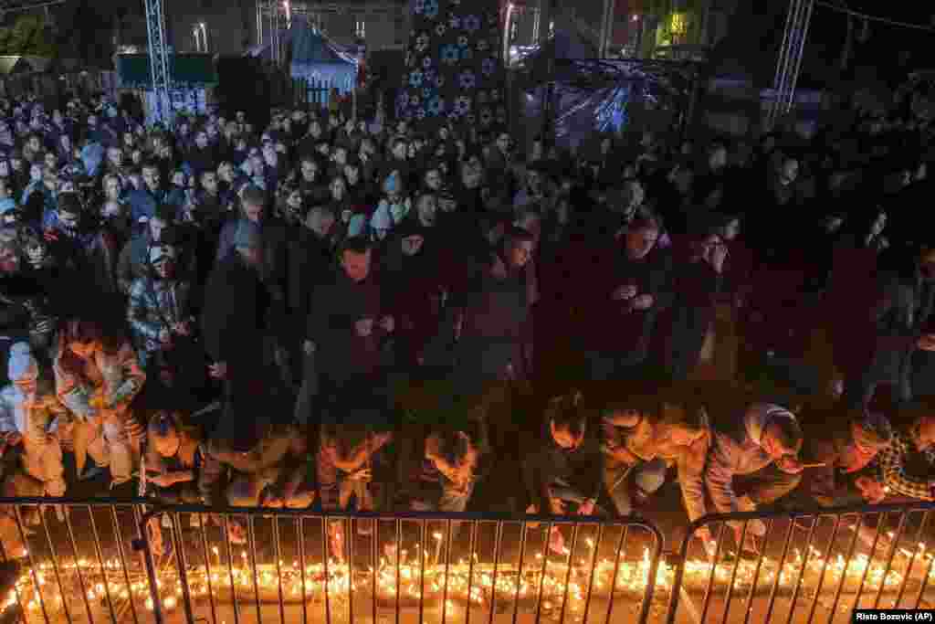 People light candles for the victims of a deadly mass shooting in the Montenegrin town of Cetinje that killed 12 people on New Year&#39;s Day.&nbsp;