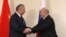 Кубатбек Боронов Орусиянын премьер-министри Михаил Мишустин менен жолугушуу учурунда. Минск. Беларус.