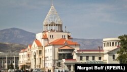 Nagorno-Karabakh - The parliament building in Stepanakert, 26 March 2014.