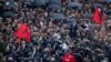 ALBANIA -- Albanian conservative opposition Democratic Party leader Lulzim Basha, delivers a speech during an anti-government rally in Tirana, Albania, Saturday, April 13, 2019.