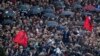 ALBANIA -- Albanian conservative opposition Democratic Party leader Lulzim Basha, delivers a speech during an anti-government rally in Tirana, Albania, Saturday, April 13, 2019.