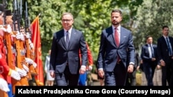 Predsjednici Poljske i Crne Gore, Andžej Duda i Jakov Milatović, u Podgorici, 23. juna 2025. 