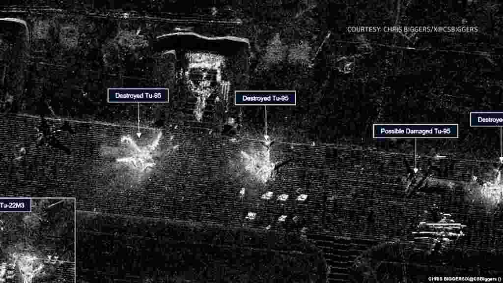 Satellite Image After Ukraine Drone Strike On Russian Base