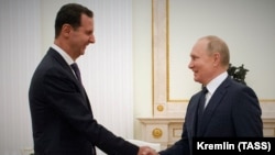 Președintele rus Vladimir Putin la întâlnirea din ajun cu omologul său sirian Bashar al-Assad de la Kremlin