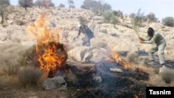 آتشسوزی در کوه حاتم