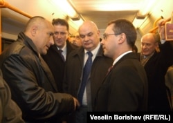 Кметът на София Бойко Борисов и премиерът Сергей Станишев, 2005 г.