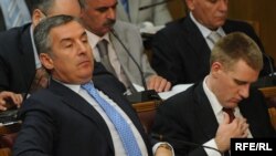 Premijer Crne Gore Milo Đukanović za vrijeme skupštinskog zasjedanja