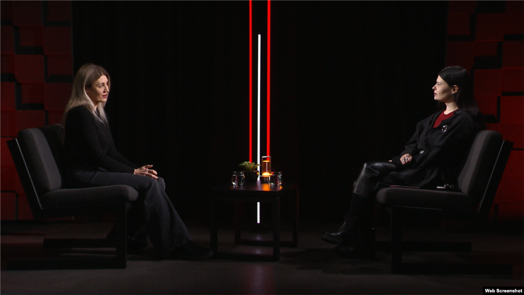 Наталія Лютікова у студії Радіо Свобода. Київ, лютий 2026 року