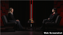 Наталія Лютікова у студії Радіо Свобода. Київ, лютий 2026 року