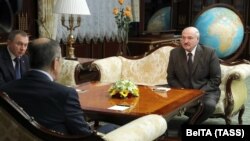 Сяргей Лаўроў сустракаецца з Аляксандрам Лукашэнкам і Ўладзімерам Макеем, Менск, 19 чэрвеня 2020