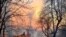 UKRAINE -- A fire burns in the exclusion zone around the Chernobyl nuclear power plant, outside the village of Rahivka, Ukraine April 5, 2020. Picture taken April 5, 2020.