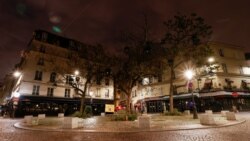 Prazne ulice Pariza tokom noćnog policijskog sata, 30. oktobar