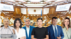 În imagine de la stânga la dreapta: ex-premierul Ion Chicu, viceprimara Olga Ursu, politicianul Renato Usatîi, sportiva Anastasia Nichita, liderul PPDA Vasile Costiuc și ex-viceprim-ministra pentru reintegrare, Olga Cebotari.