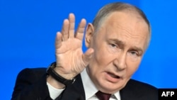 Рускиот претседател Владимир Путин на прес-конференција, 19 декември 2025 година