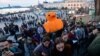 Protesters rally in support of jailed Kremlin critic Aleksei Navalny in the Far East city of Vladivostok on April 21.